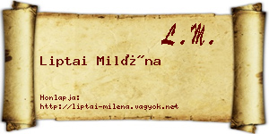 Liptai Miléna névjegykártya